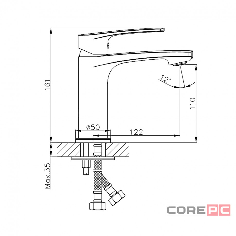Смеситель для раковины Haiba HB10587, рычажное управление, цвет хром