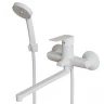 Смеситель для ванны и раковины MIXLINE МЛ15-02 БЕЛЫЙ, рычажное управление, цвет белый