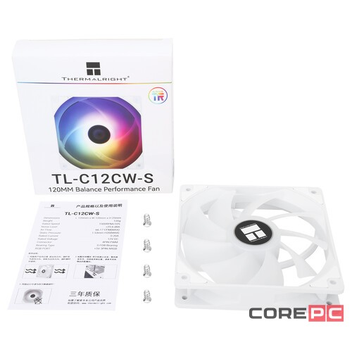 Вентилятор для корпуса Thermalright TL-C12CW-S ARGB White (TRTLC12CWS)
