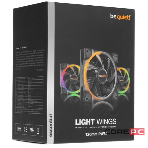 Комплект вентиляторов Be Quiet! LIGHT WINGS 120mm Triple-Pack BL076