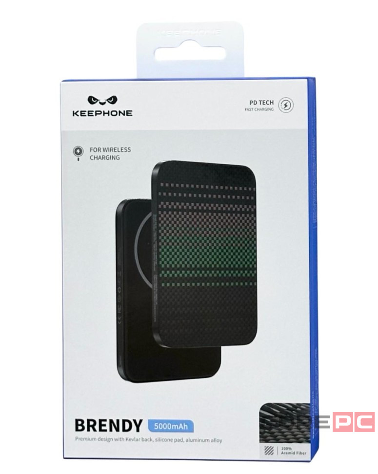 Powerbank магнитный с MagSafe Keephone Brendy 5000mAh черно-зеленый