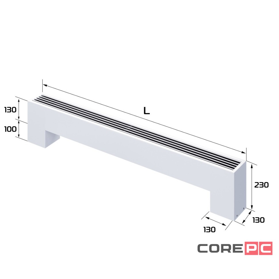 Конвектор напольный Royal Thermo STEP-130/130/1400-2-N-WT-LG-NA