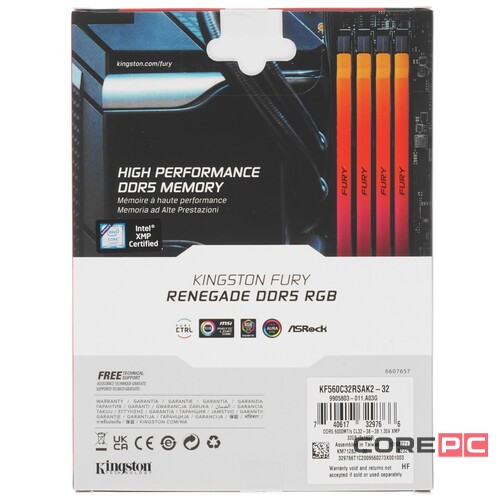 Оперативная память 32 Gb 6000 MHz Kingston FURY Renegade RGB (KF560C32RSAK2-32)