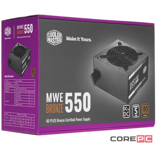 Блок питания Cooler Master 550W MWE Bronze V2 MPE-5501-ACAAB-EU
