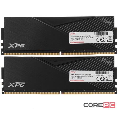 Оперативная память 64 Gb 5600 MHz ADATA XPG LANCER Black (AX5U5600C3632G-DCLABK)
