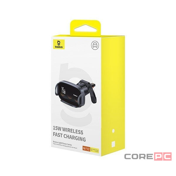 Держатель c беспроводной зарядкой Baseus LightChaser Triple-Coil Wireless C40355901111-00 черный