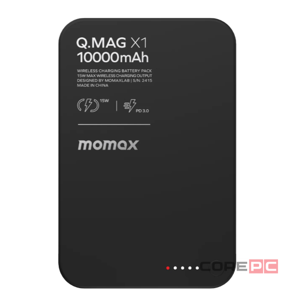 Powerbank магнитный с MagSafe Momax Q. Mag X1 10000mAh IP117AD черный