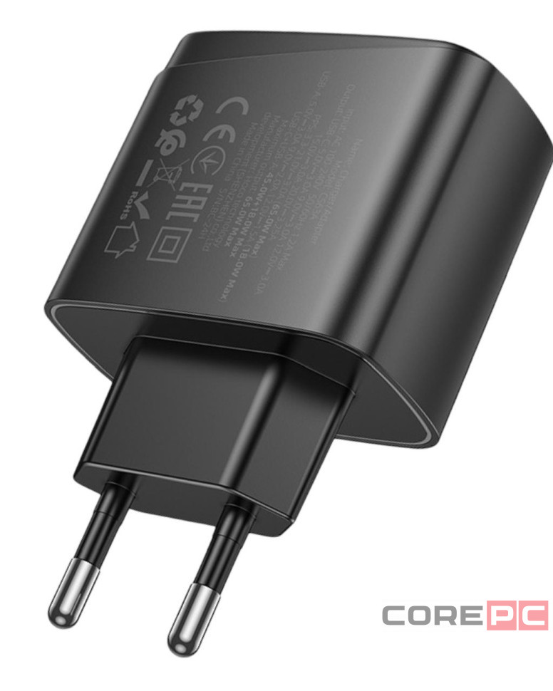 Сетевое зар. устр. Hoco CS63A 1USB/1C 65W черное