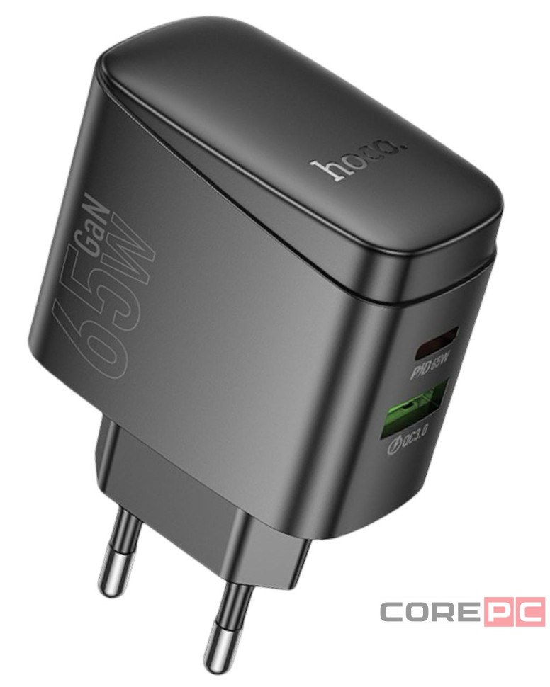 Сетевое зар. устр. Hoco CS63A 1USB/1C 65W черное