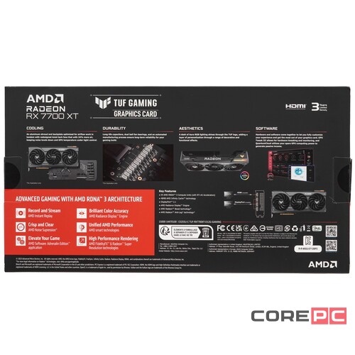 Видеокарта ASUS (TUF-RX7700XT-O12G GAMING) Radeon RX 7700 XT 12GB GAMING 90YV0JK0-M0NA00