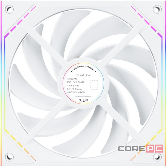 Вентилятор для корпуса Thermalright TL-M14W ARGB White (TRTLM14W)