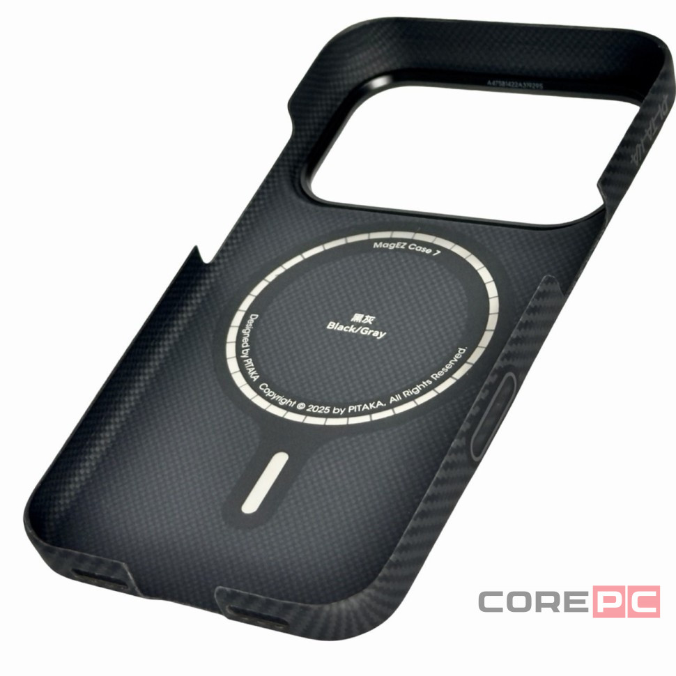 Накладка для i-Phone 17 Pro Pitaka Ultra Slim case черно-серая