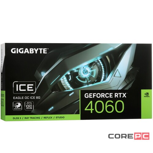 Видеокарта Gigabyte (GV-N4060EAGLEOC ICE-8GD) GeForce RTX 4060 8GB EAGLE OC ICE