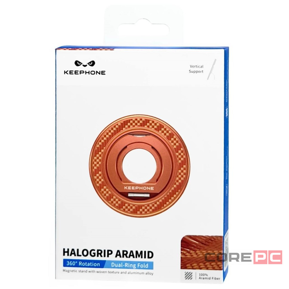 Магнитное кольцо Keephone Halogrip Aramid оранжевое