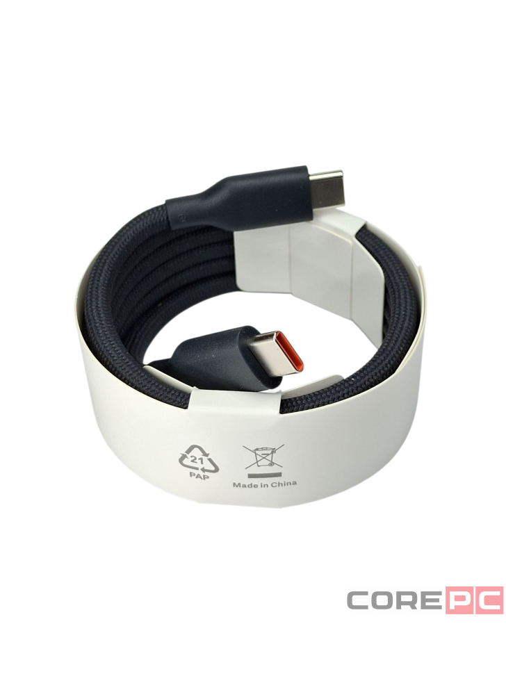 Кабель Xiaomi Magnetic Type-C Type-C 1м 6A (TPE+сталь) черный