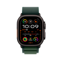 Apple Watch Ultra 2 (2024) 49mm Black Titanium Case with Dark Green Alpine Loop (S)