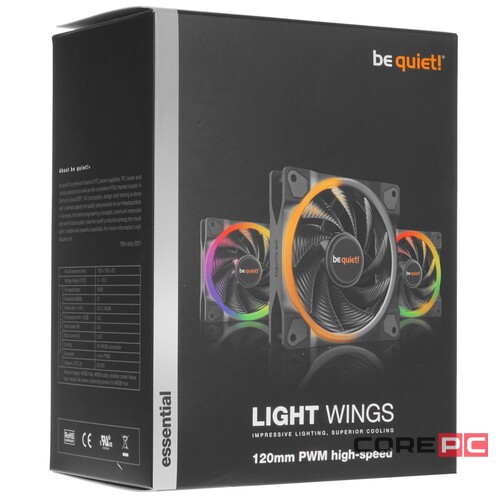 Комплект вентиляторов Be Quiet! LIGHT WINGS 120mm Triple-Pack BL077