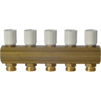 Коллектор Giacomini с термостатическими клапанами 1quot; x 18 /5, R553VY005