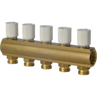 Коллектор Giacomini с термостатическими клапанами 1quot; x 18 /5, R553VY005