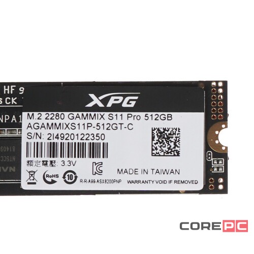 Твердотельный накопитель ADATA 512 Gb GAMMIX S11 PRO AGAMMIXS11P-512GT-C XPG