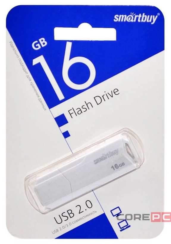 3.1 USB флеш накопитель Smartbuy 16GB Clue (SB16GBCLU-W3) белый