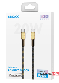 Usb Кабель-зарядка Type-C на Lighting Maxco MTC-P02CL 1.5м 20W золотой