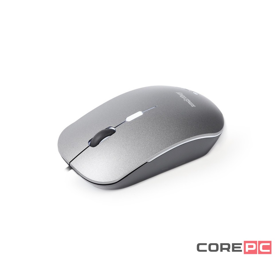 Мышь проводная беззвучная с подсветкой Smartbuy 288-G серый металлик (SBM-288-G)