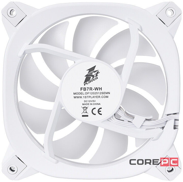 Вентилятор для корпуса 1STPLAYER FB7R ARGB White (FB7R-WH)