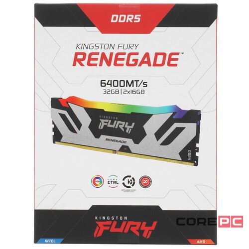Оперативная память 32 Gb 6400 MHz Kingston FURY Renegade RGB (KF564C32RSAK2-32)