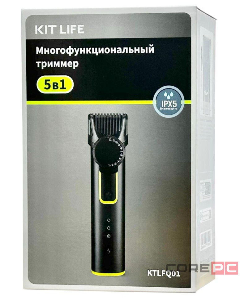 Электрический триммер для волос,бороды,носа,бровей и ушей KIT LIFE (KTLFQ01) черный