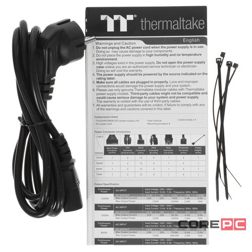 Блок питания Thermaltake 750W TOUGHPOWER GF3 PS-TPD-0750FNFAGE-4 16 Pin (PCIe 5.0 Connector Cable Details)