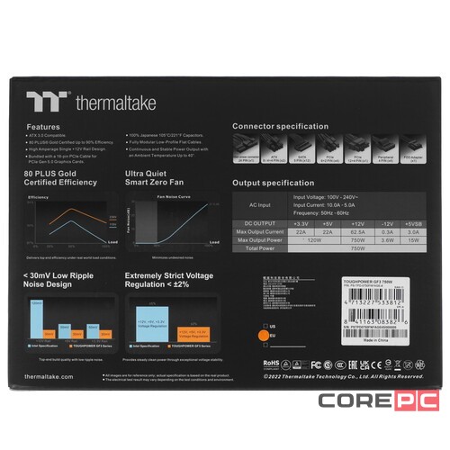 Блок питания Thermaltake 750W TOUGHPOWER GF3 PS-TPD-0750FNFAGE-4 16 Pin (PCIe 5.0 Connector Cable Details)