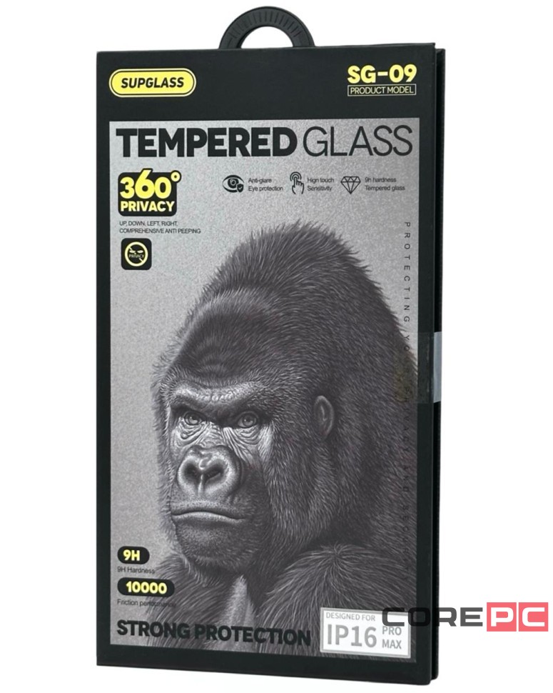 Защитное стекло для i-Phone 16 Pro Max Supglass SG-09 Антишпион чёрное