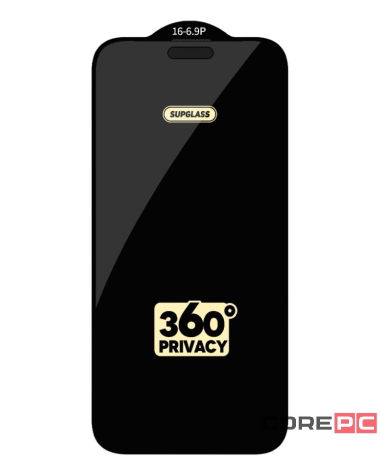 Защитное стекло для i-Phone 16 Pro Max Supglass SG-09 Антишпион чёрное