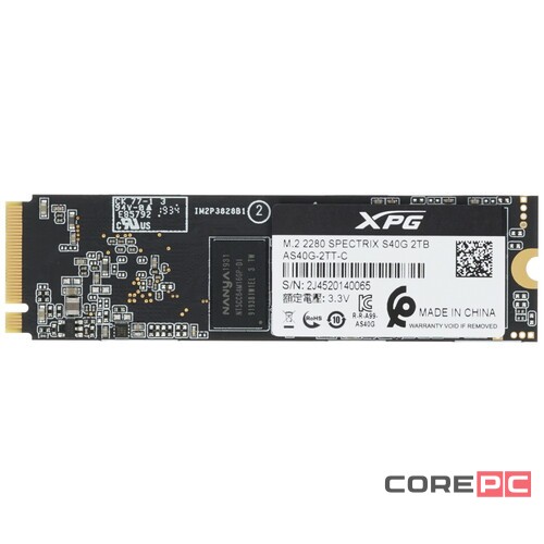 Твердотельный накопитель ADATA 2000 Gb SPECTRIX S40G RGB AS40G-2TT-C XPG