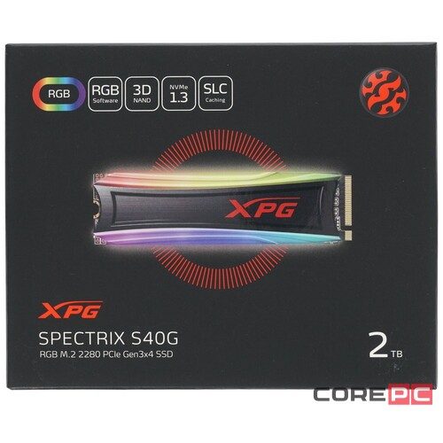 Твердотельный накопитель ADATA 2000 Gb SPECTRIX S40G RGB AS40G-2TT-C XPG