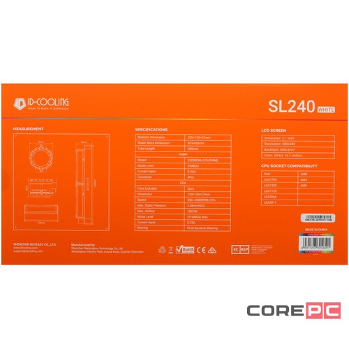Система жидкостного охлаждения для процессора ID-COOLING SL240 White PWM