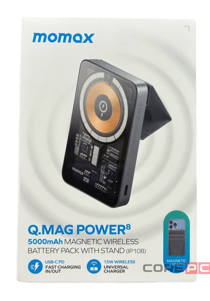 Powerbank магнитный с MagSafe Momax Q. Mag Power8 5000mAh IP108E черный