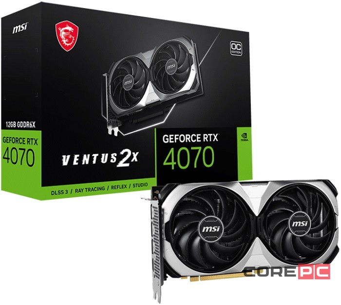 Видеокарта MSI (RTX 4070 VENTUS 2X E1 12G OC) GeForce RTX 4070 12GB VENTUS 2X E1 OC