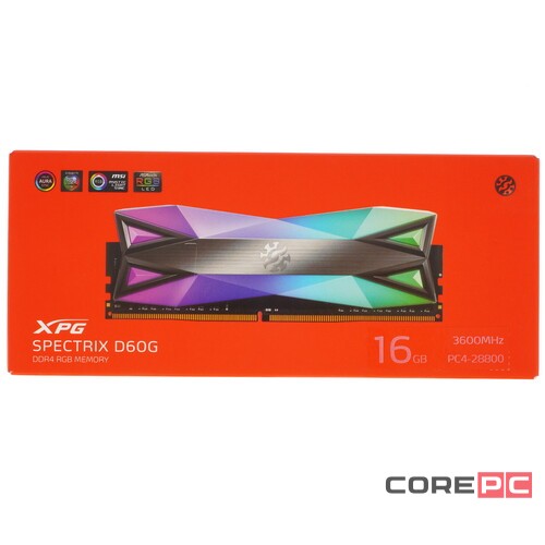 Оперативная память 16 Gb 3600 MHz ADATA XPG SPECTRIX D60G RGB Black (AX4U360016G18I-ST60)