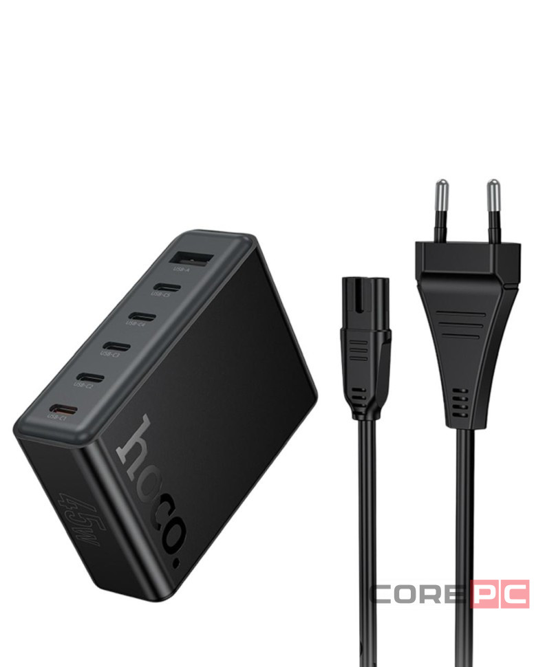 Сетевое зар. устр. Hoco C150A 1USB/5C 45W черное