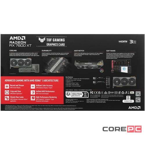 Видеокарта ASUS (TUF-RX7800XT-O16G GAMING) Radeon RX 7800 XT 16GB GAMING 90YV0JJ0-M0NA00