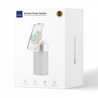 Портативная акустика WiWU с функцией беспроводной зарядки и светильником 15W (Wi-W022) (серебристый)