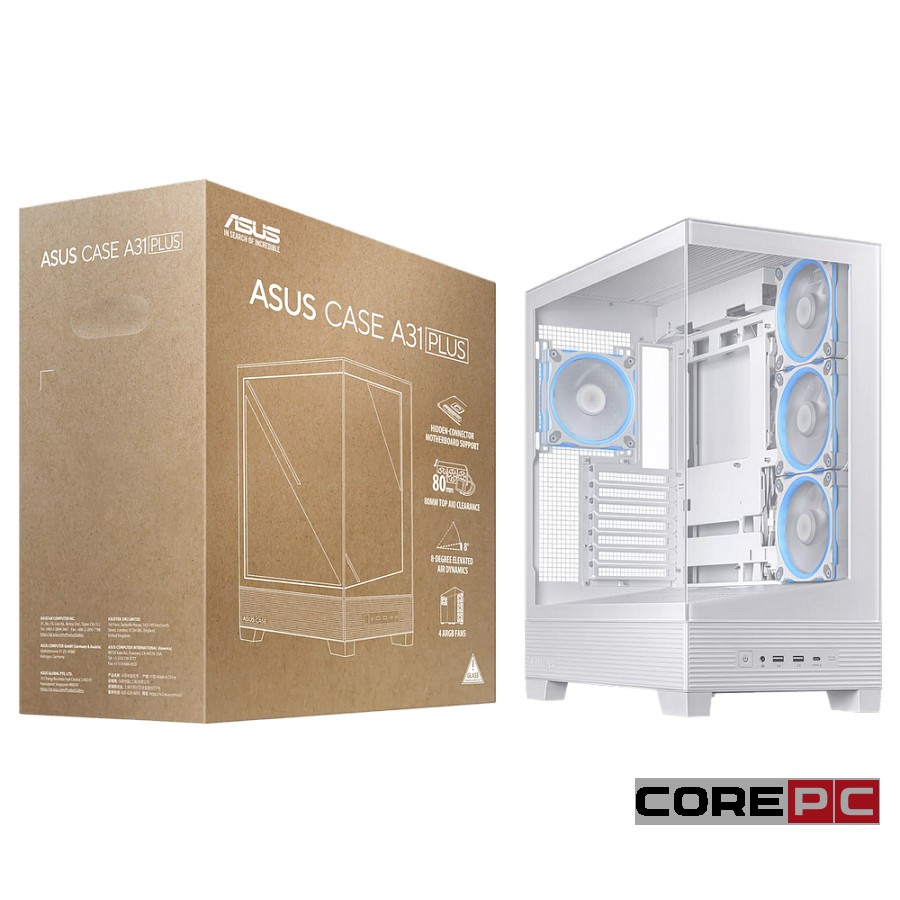 Компьютерный корпус ASUS A31 PLUS TG ARGB White (90DC00R3-B19000)