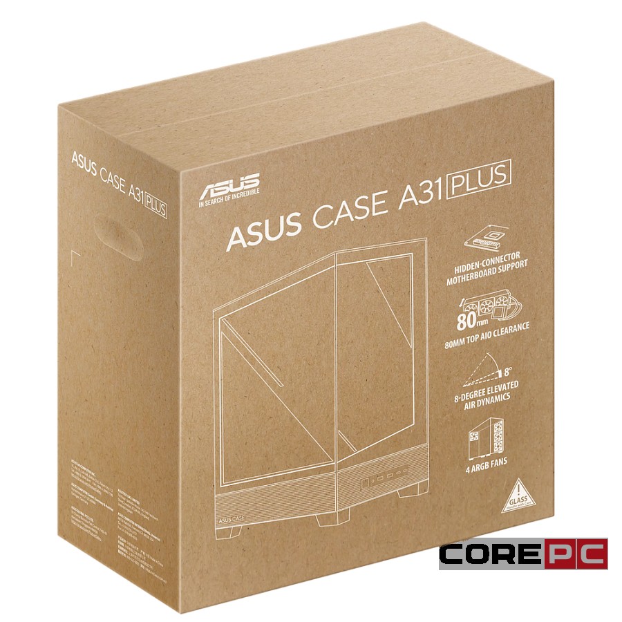 Компьютерный корпус ASUS A31 PLUS TG ARGB White (90DC00R3-B19000)