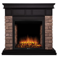Портал Firelight Bricks Wood Classic камень темный, шпон венге