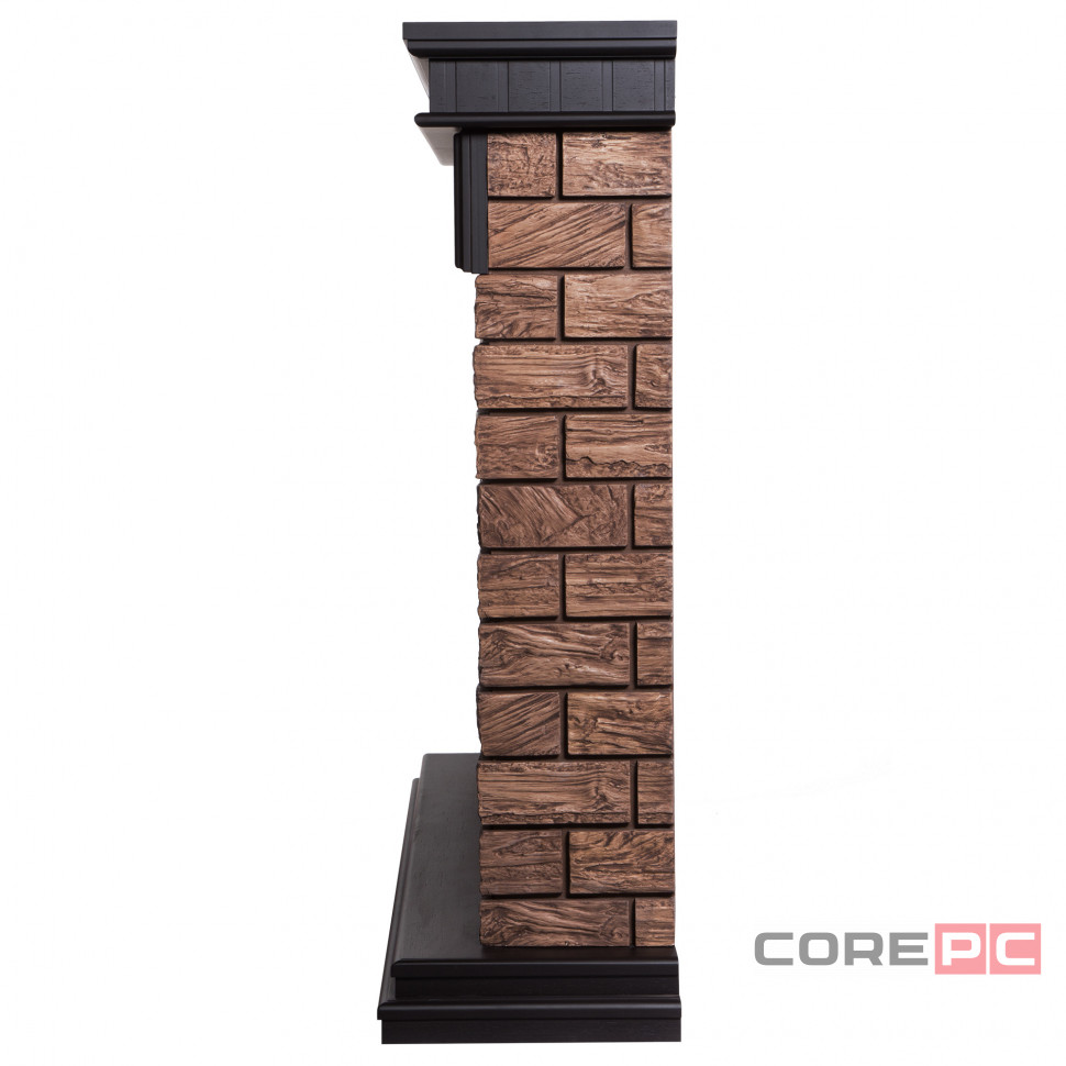 Портал Firelight Bricks Wood Classic камень темный, шпон венге