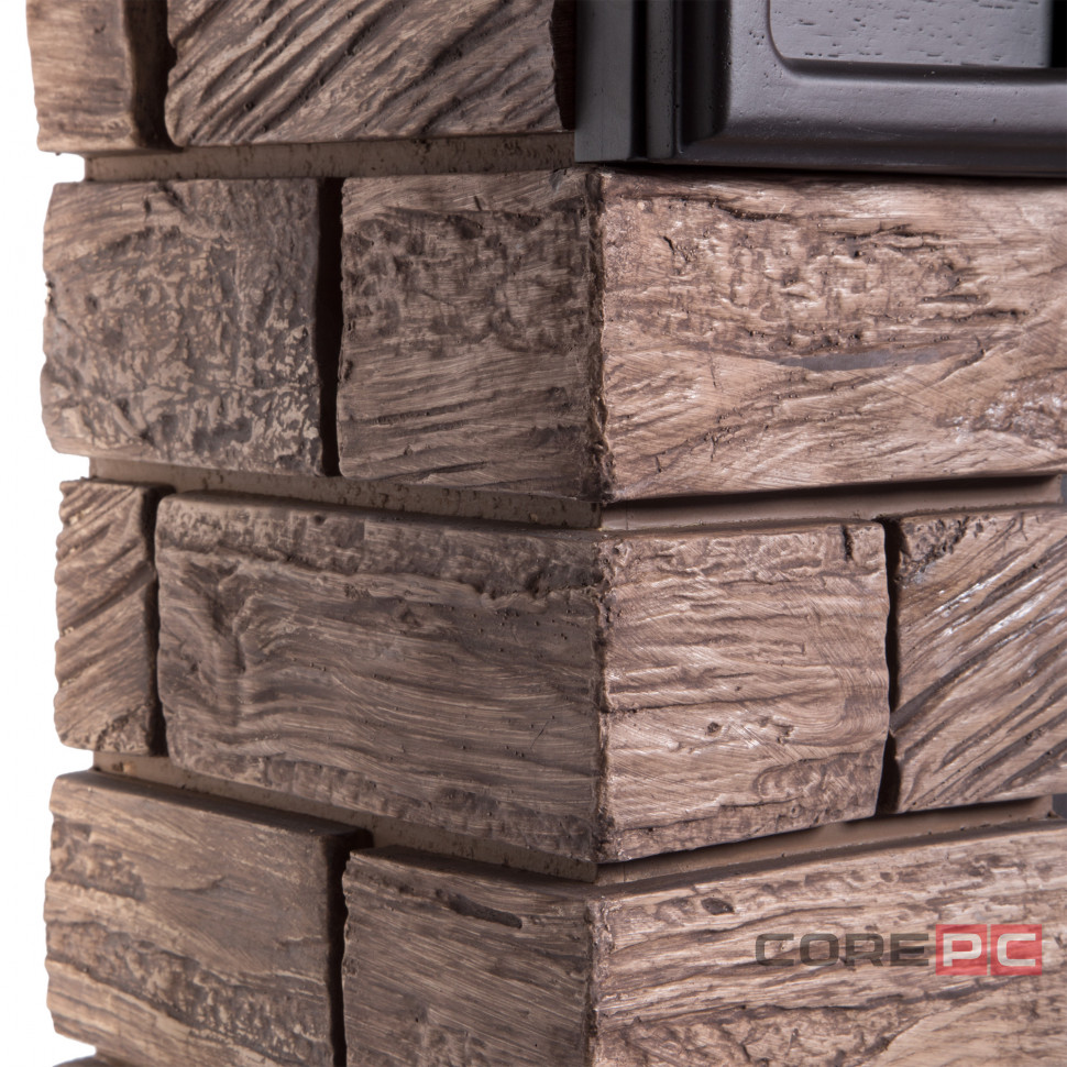 Портал Firelight Bricks Wood Classic камень темный, шпон венге