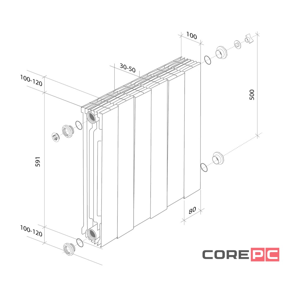 Радиатор Royal Thermo PianoForte 500 Bianco Traffico - 6 секц.