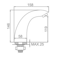 Смеситель для раковины Ledeme L1055-14, сенсорное управление, цвет хром